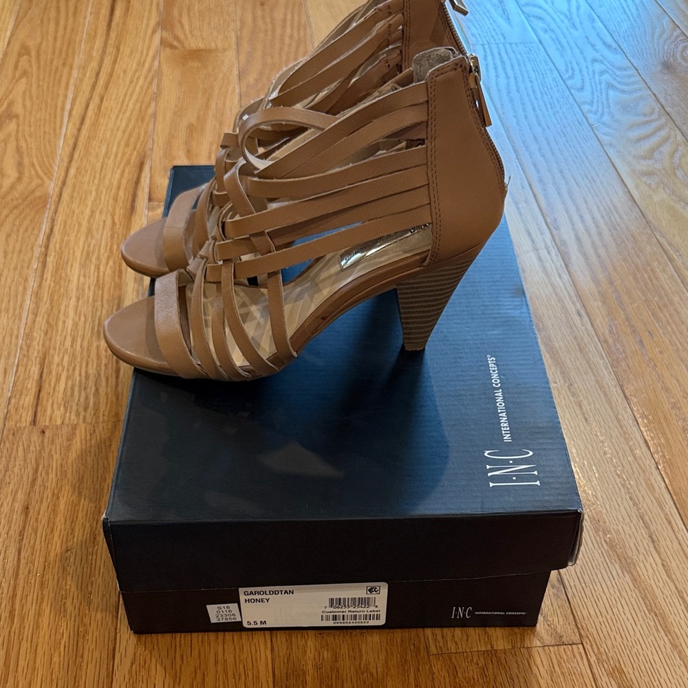 INC International Concepts Women's Brown Strappy Heels